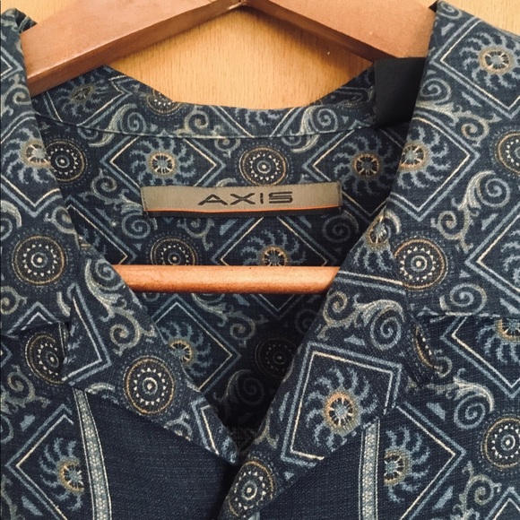 AXIS MEN RETRO SHORT SLV SHIRT 100% SILK M EX COND - Picture 3 of 4